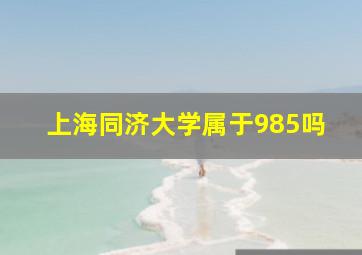 上海同济大学属于985吗