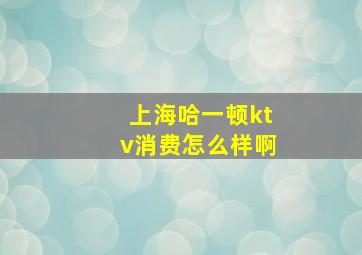 上海哈一顿ktv消费怎么样啊