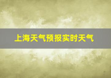 上海天气预报实时天气