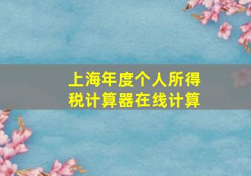 上海年度个人所得税计算器在线计算