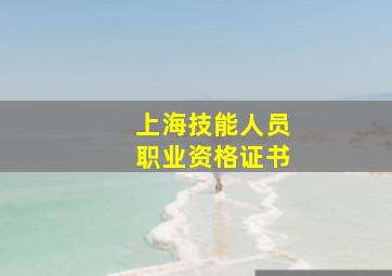 上海技能人员职业资格证书