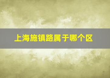 上海施镇路属于哪个区