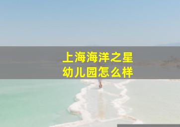 上海海洋之星幼儿园怎么样