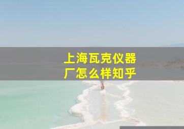 上海瓦克仪器厂怎么样知乎