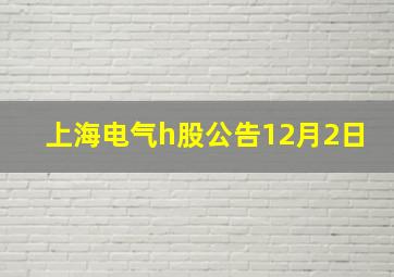 上海电气h股公告12月2日