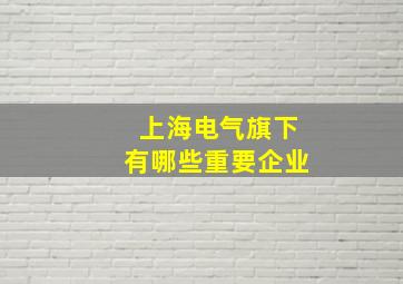 上海电气旗下有哪些重要企业