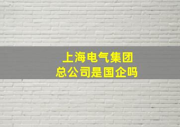 上海电气集团总公司是国企吗