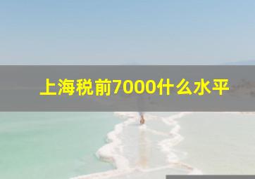 上海税前7000什么水平