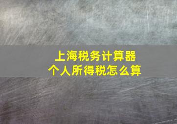 上海税务计算器个人所得税怎么算