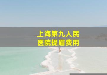 上海第九人民医院提眉费用