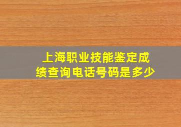 上海职业技能鉴定成绩查询电话号码是多少