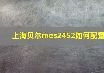 上海贝尔mes2452如何配置