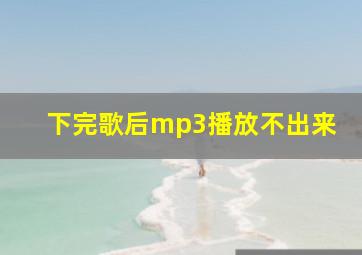 下完歌后mp3播放不出来