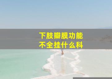 下肢瓣膜功能不全挂什么科