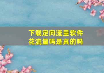 下载定向流量软件花流量吗是真的吗