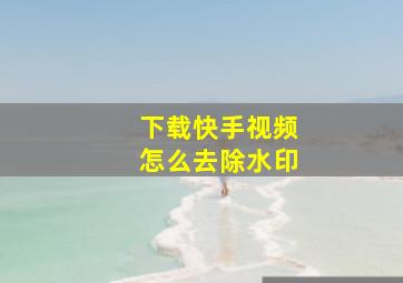 下载快手视频怎么去除水印