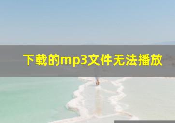 下载的mp3文件无法播放