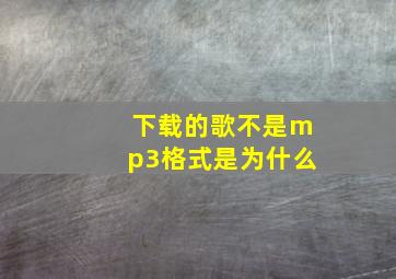 下载的歌不是mp3格式是为什么