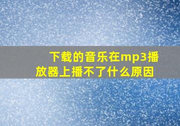 下载的音乐在mp3播放器上播不了什么原因