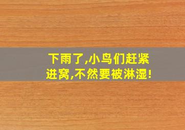 下雨了,小鸟们赶紧进窝,不然要被淋湿!