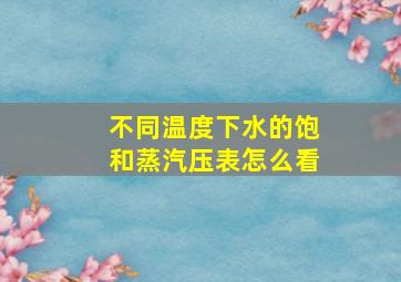 不同温度下水的饱和蒸汽压表怎么看