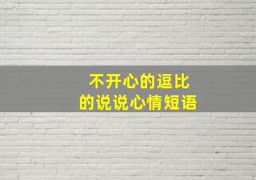 不开心的逗比的说说心情短语