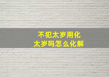 不犯太岁用化太岁吗怎么化解