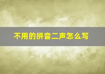 不用的拼音二声怎么写