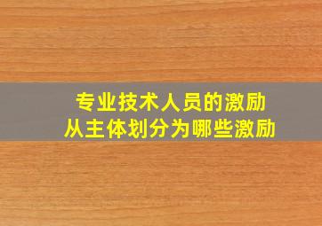 专业技术人员的激励从主体划分为哪些激励