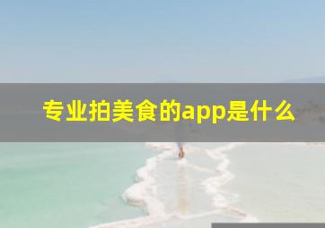 专业拍美食的app是什么