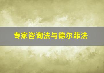 专家咨询法与德尔菲法