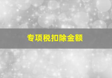 专项税扣除金额