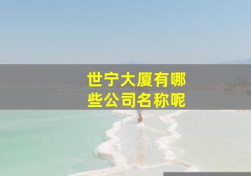 世宁大厦有哪些公司名称呢