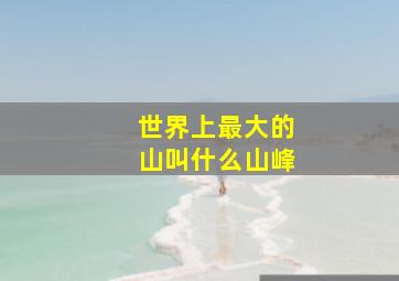 世界上最大的山叫什么山峰