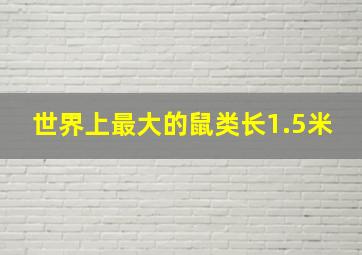 世界上最大的鼠类长1.5米