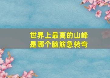 世界上最高的山峰是哪个脑筋急转弯