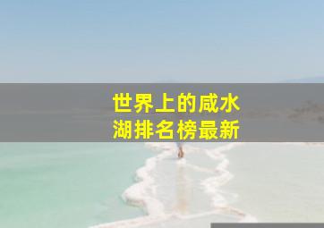 世界上的咸水湖排名榜最新