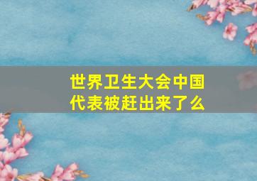 世界卫生大会中国代表被赶出来了么