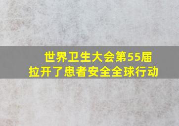 世界卫生大会第55届拉开了患者安全全球行动