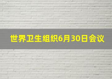 世界卫生组织6月30日会议