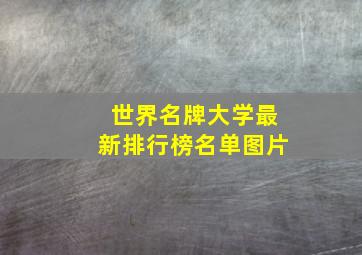 世界名牌大学最新排行榜名单图片