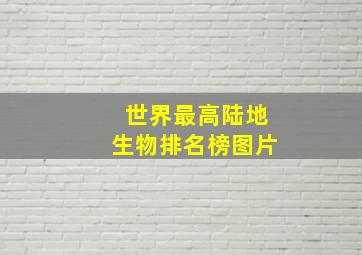 世界最高陆地生物排名榜图片