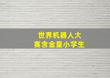 世界机器人大赛含金量小学生