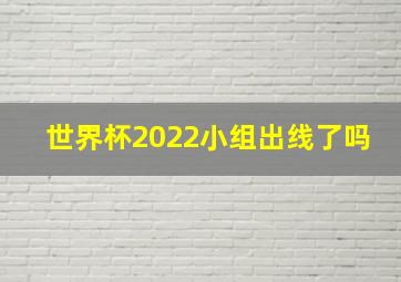 世界杯2022小组出线了吗