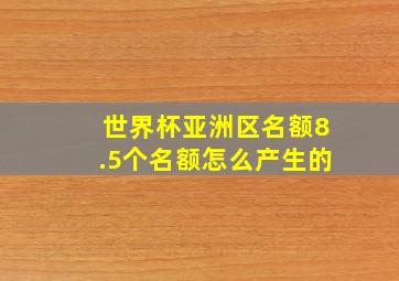 世界杯亚洲区名额8.5个名额怎么产生的