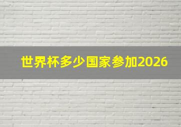 世界杯多少国家参加2026