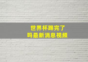 世界杯踢完了吗最新消息视频