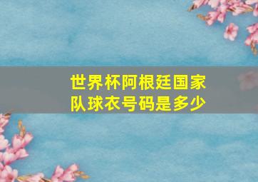 世界杯阿根廷国家队球衣号码是多少