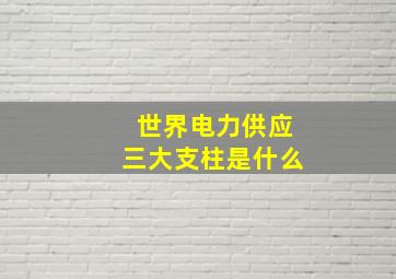 世界电力供应三大支柱是什么