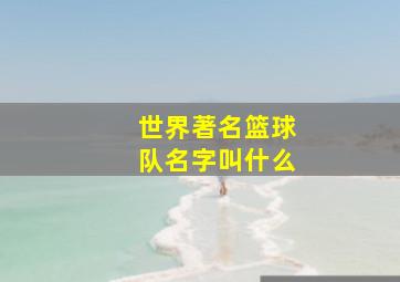 世界著名篮球队名字叫什么